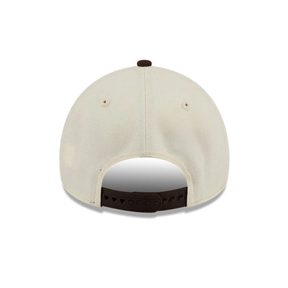 Pictured is this MLB City Script Athletics 9FORTY A-Frame cap in Cream. 7