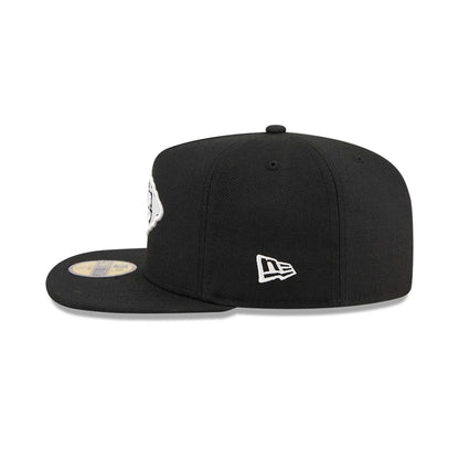 Pictured is this NFL Chiseled Embroidery Kansas City Chiefs 59FIFTY A-Frame Fitted cap in black. 7