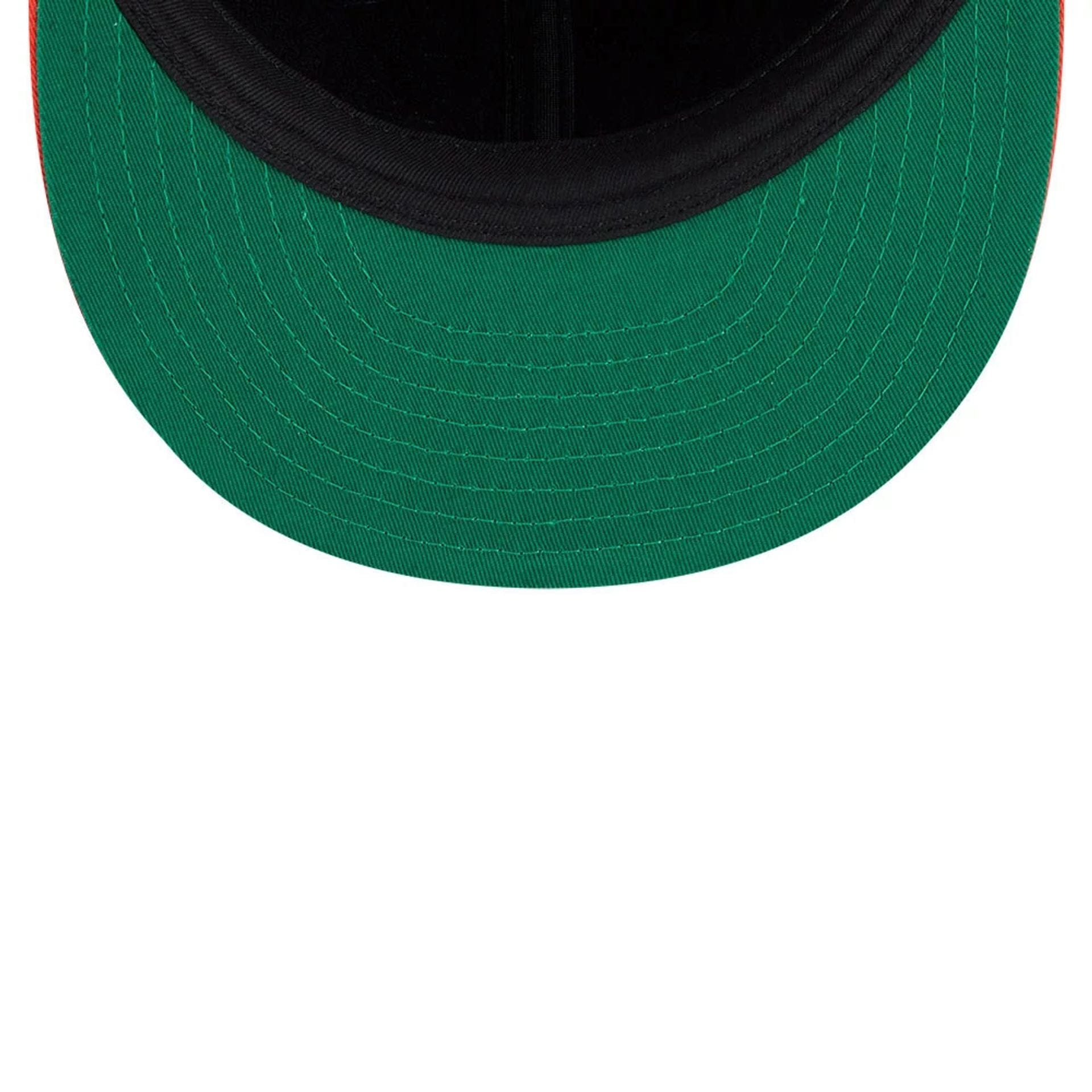 Pictured is this NHL Felt Logo LA Ducks Retro Crown 59FIFTY Fitted cap in orange. 2