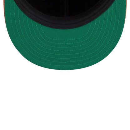 Pictured is this NHL Felt Logo LA Ducks Retro Crown 59FIFTY Fitted cap in orange. 2