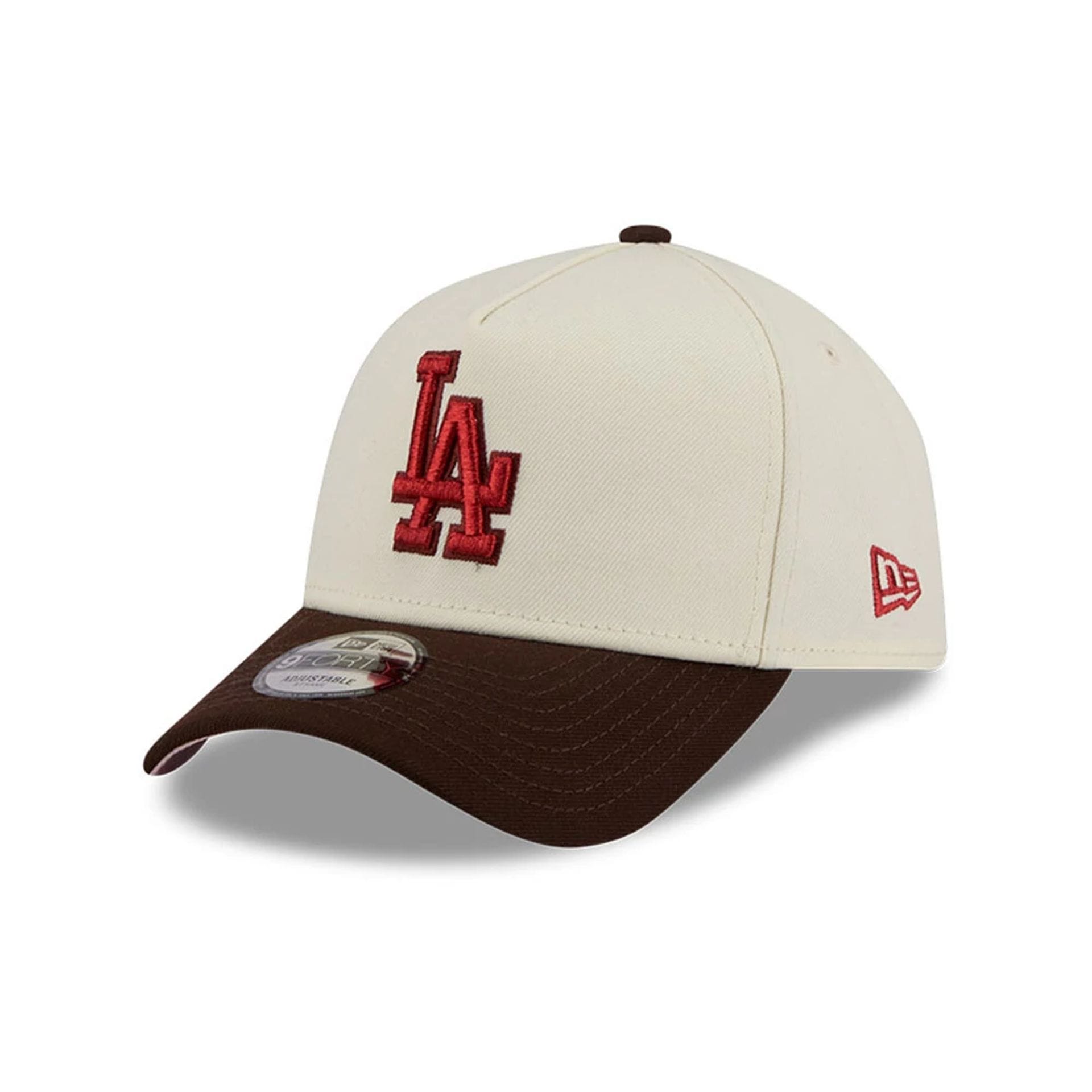 Pictured is this MLB City Script LA Dodgers 9FORTY A-Frame cap in Cream . 4