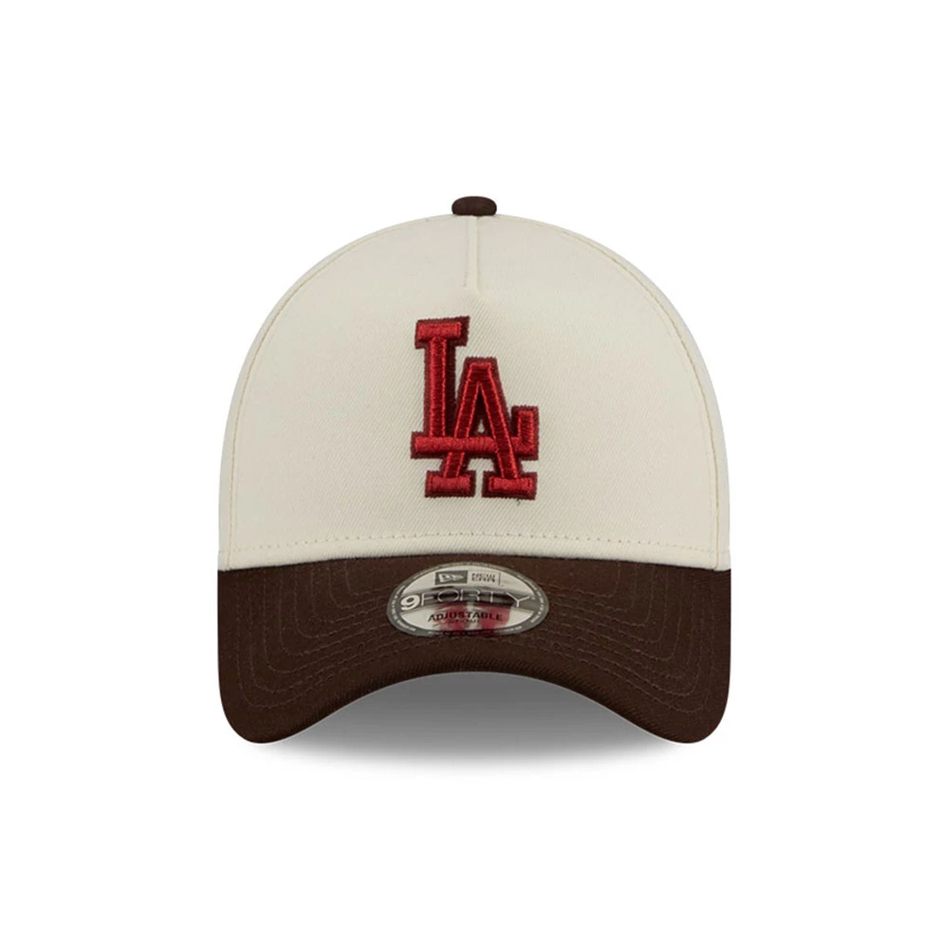 Pictured is this MLB City Script LA Dodgers 9FORTY A-Frame cap in Cream . 3