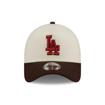 Pictured is this MLB City Script LA Dodgers 9FORTY A-Frame cap in Cream . 3