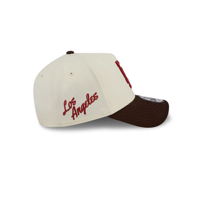 Pictured is this MLB City Script LA Dodgers 9FORTY A-Frame cap in Cream . 5