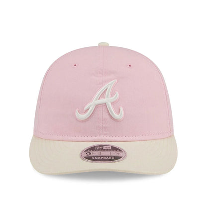 Pictured is this MLB Washed Tie Dye Atlanta Braves 9FIFTY Snapback cap in pastel pink. 2