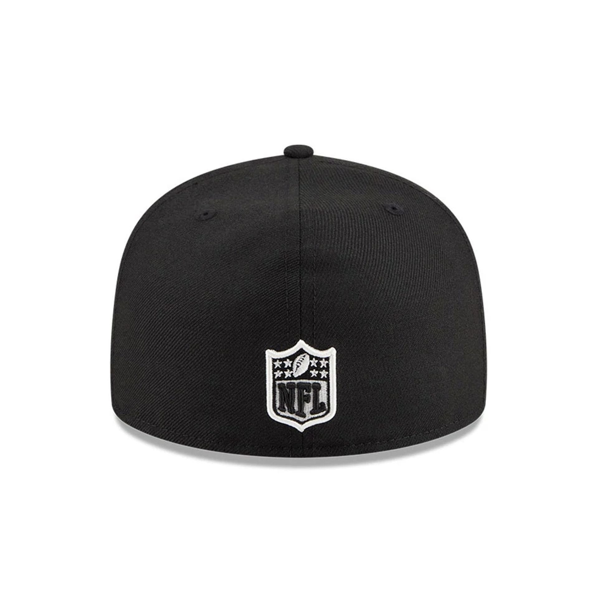 Pictured is this NFL Chiseled Embroidery Dallas Cowboys 59FIFTY A-Frame Fitted cap in Black. 3