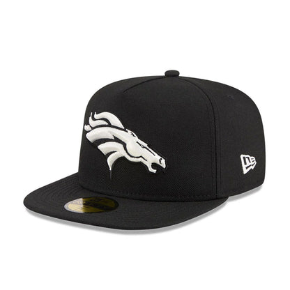 Pictured is this NFL Chiseled Embroidery Denver Broncos 59FIFTY A-Frame Fitted cap in Black. 5