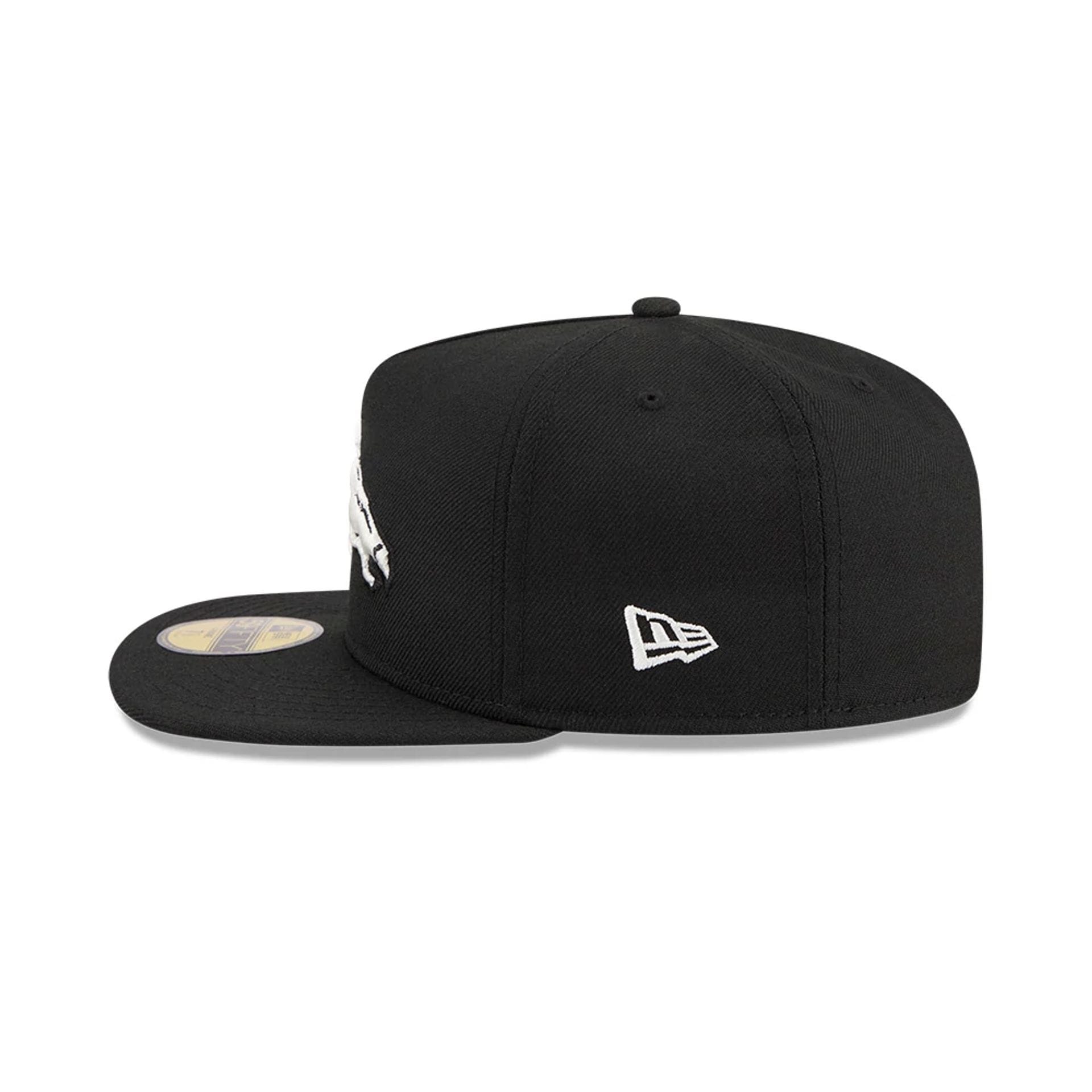 Pictured is this NFL Chiseled Embroidery Denver Broncos 59FIFTY A-Frame Fitted cap in Black. 7