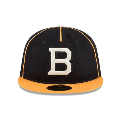 Pictured is this NHL Felt Logo Boston Bruins Retro Crown 59FIFTY Fitted cap in black. 3