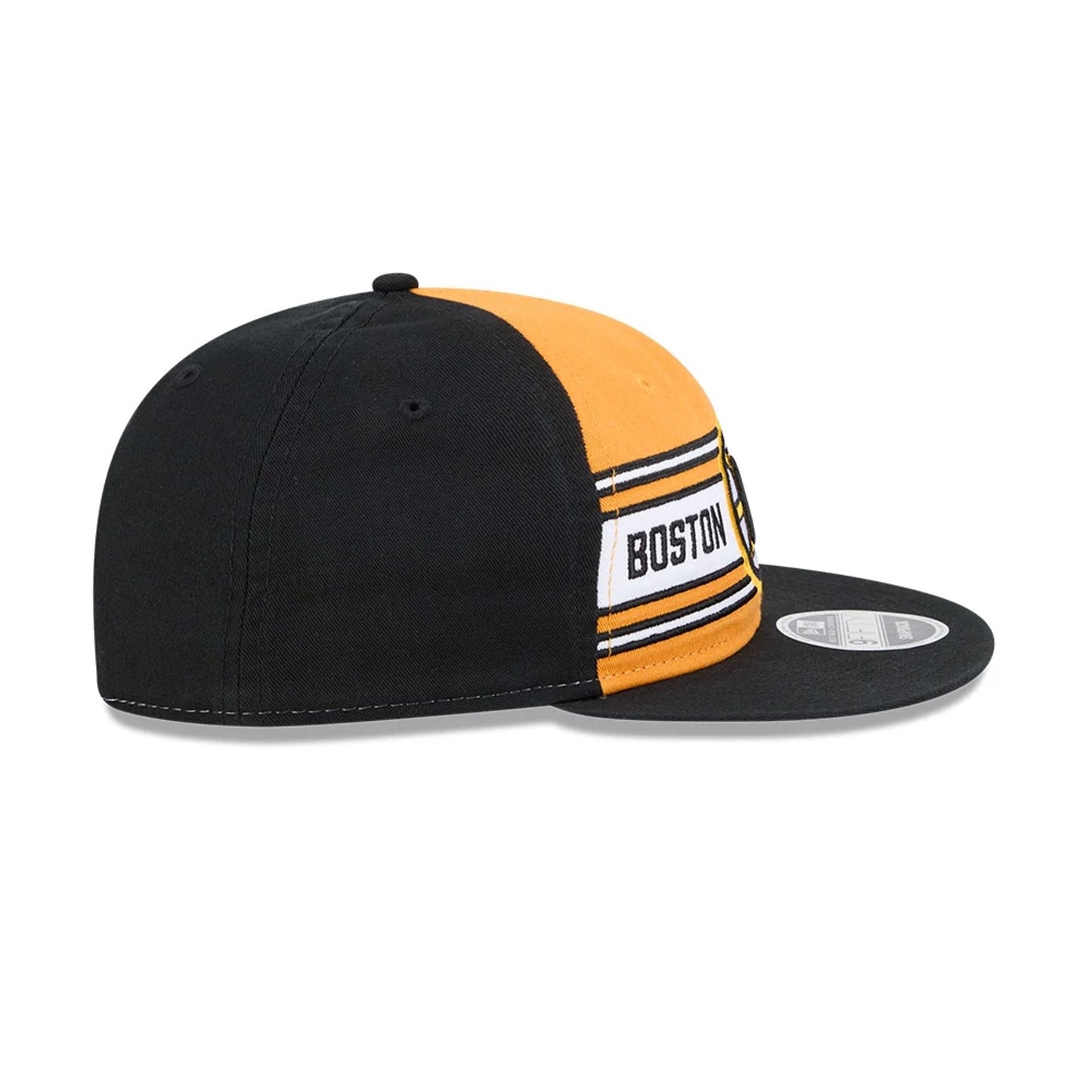 Pictured is this NHL Team Stripes Boston Bruins Retro Crown 9FIFTY cap in black. 6