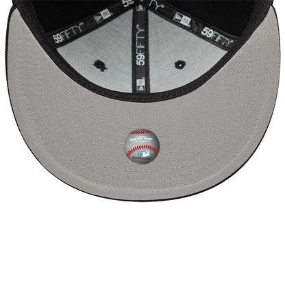 Pictured is this MLB Faux Pearl New York Yankees 59FIFTY Fitted cap in black. 2