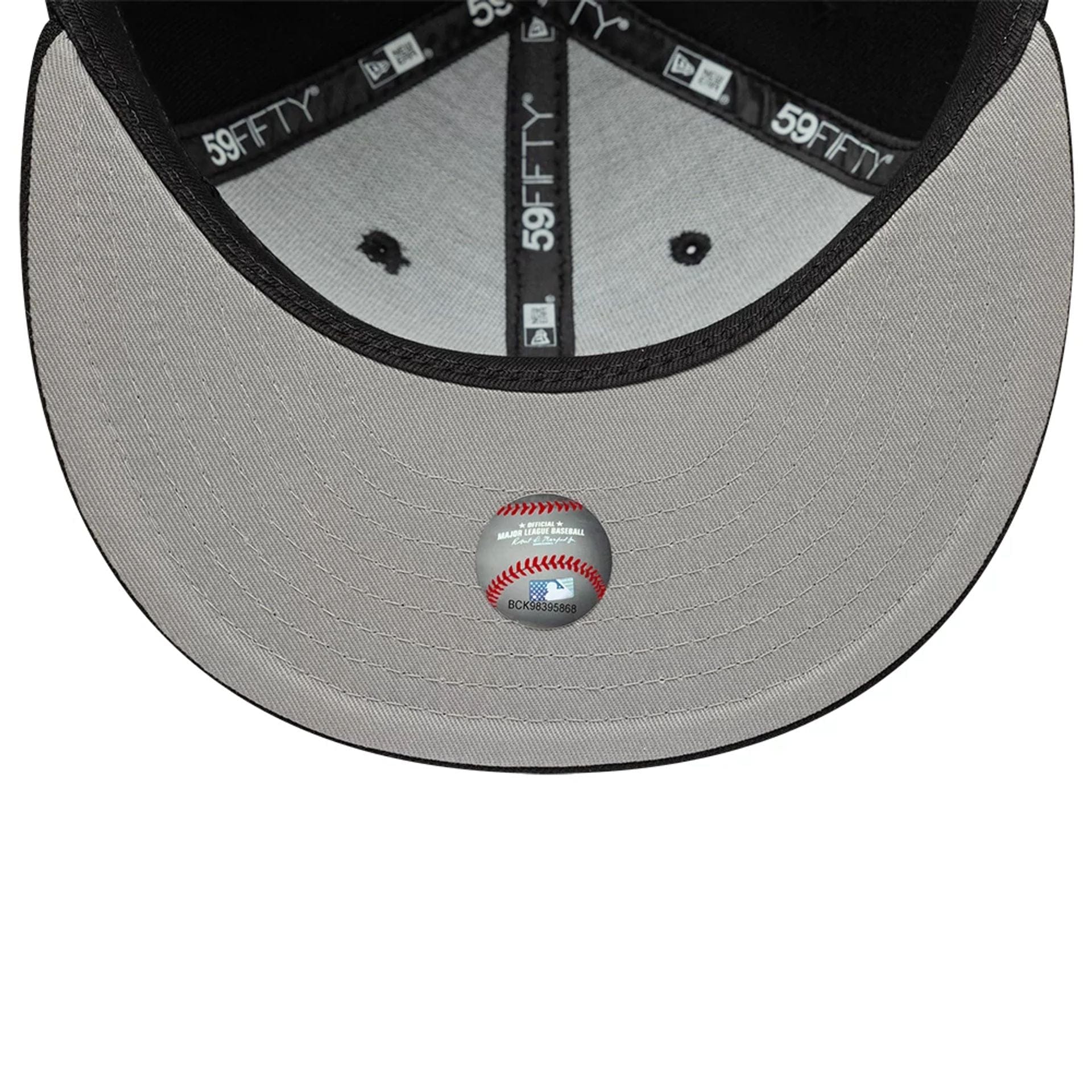 Pictured is this MLB Faux Pearl New York Yankees 59FIFTY Fitted cap in black. 2