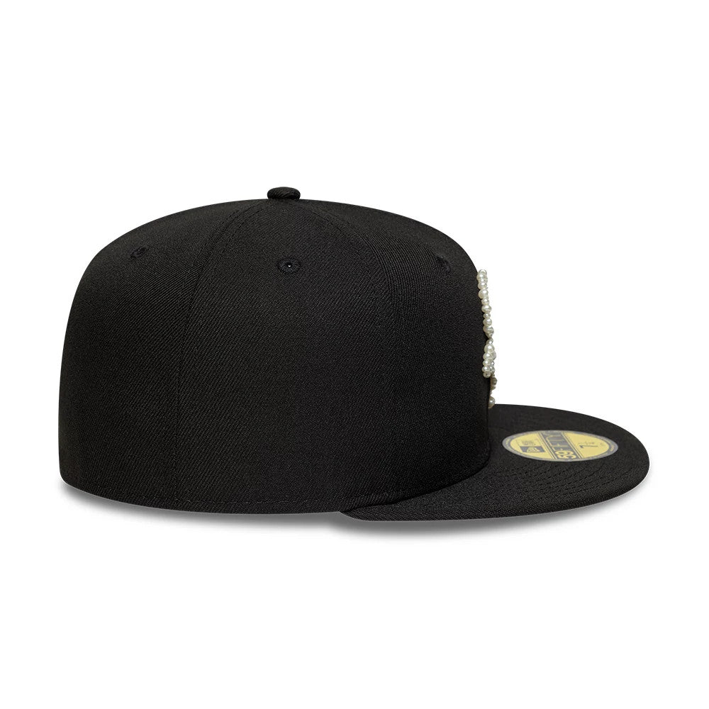 Pictured is this MLB Faux Pearl Chicago White Sox 59FIFTY Fitted cap in black. 7