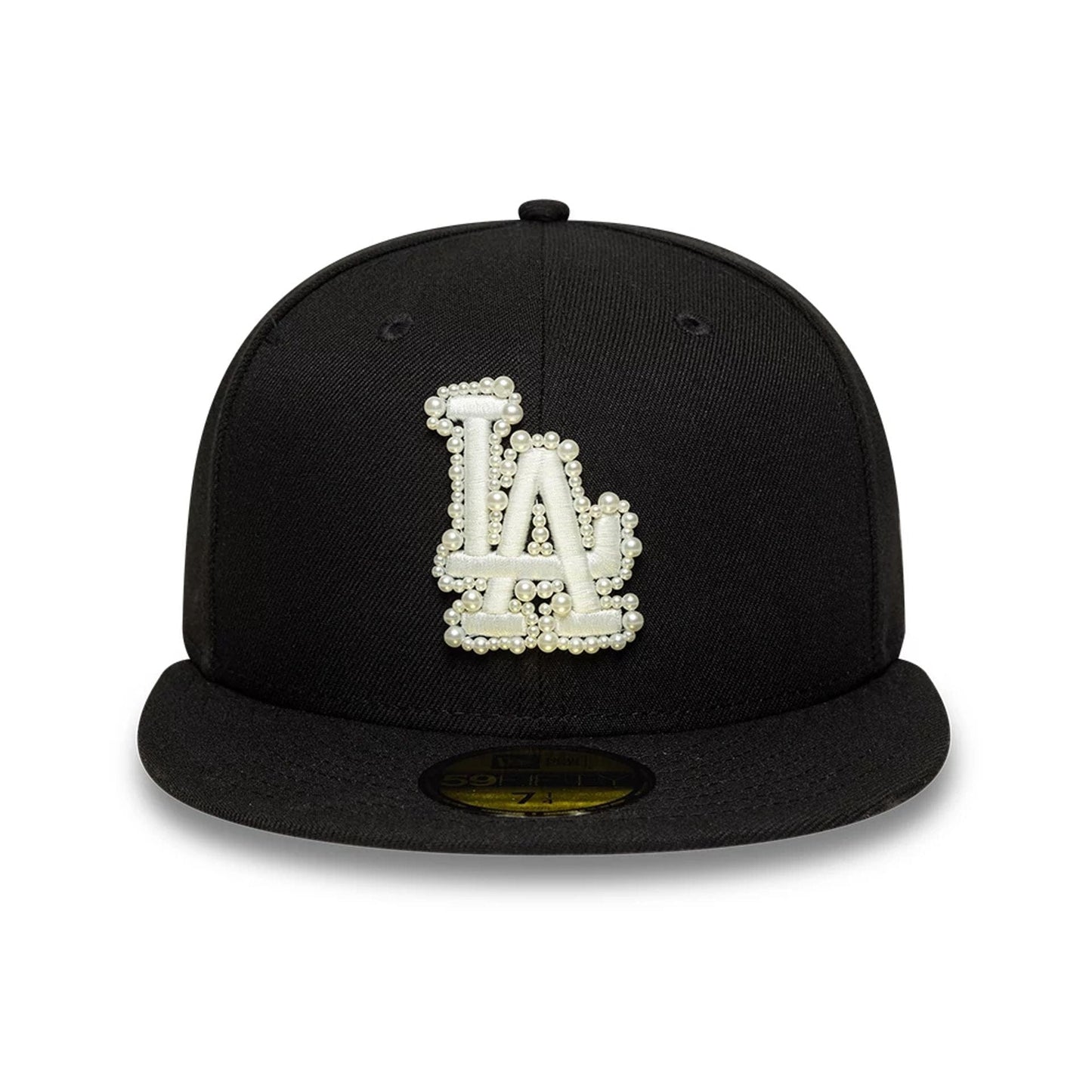Pictured is this MLB Faux Pearl LA Dodgers 59FIFTY Fitted cap in black. 3