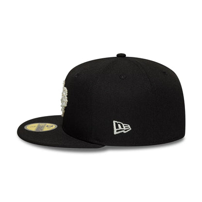 Pictured is this MLB Faux Pearl Oakland Athletics 59FIFTY Fitted cap in black. 6