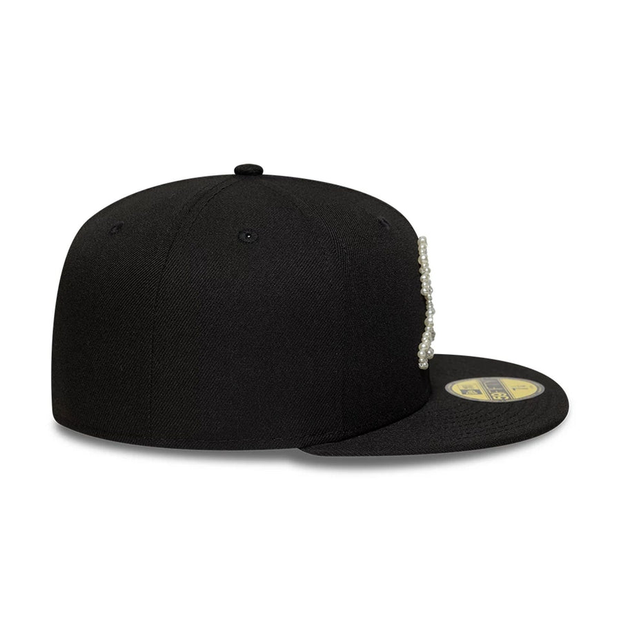 Pictured is this MLB Faux Pearl Oakland Athletics 59FIFTY Fitted cap in black. 7
