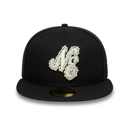 Pictured is this New Era Faux Pearl 59FIFTY Fitted cap in black. 3
