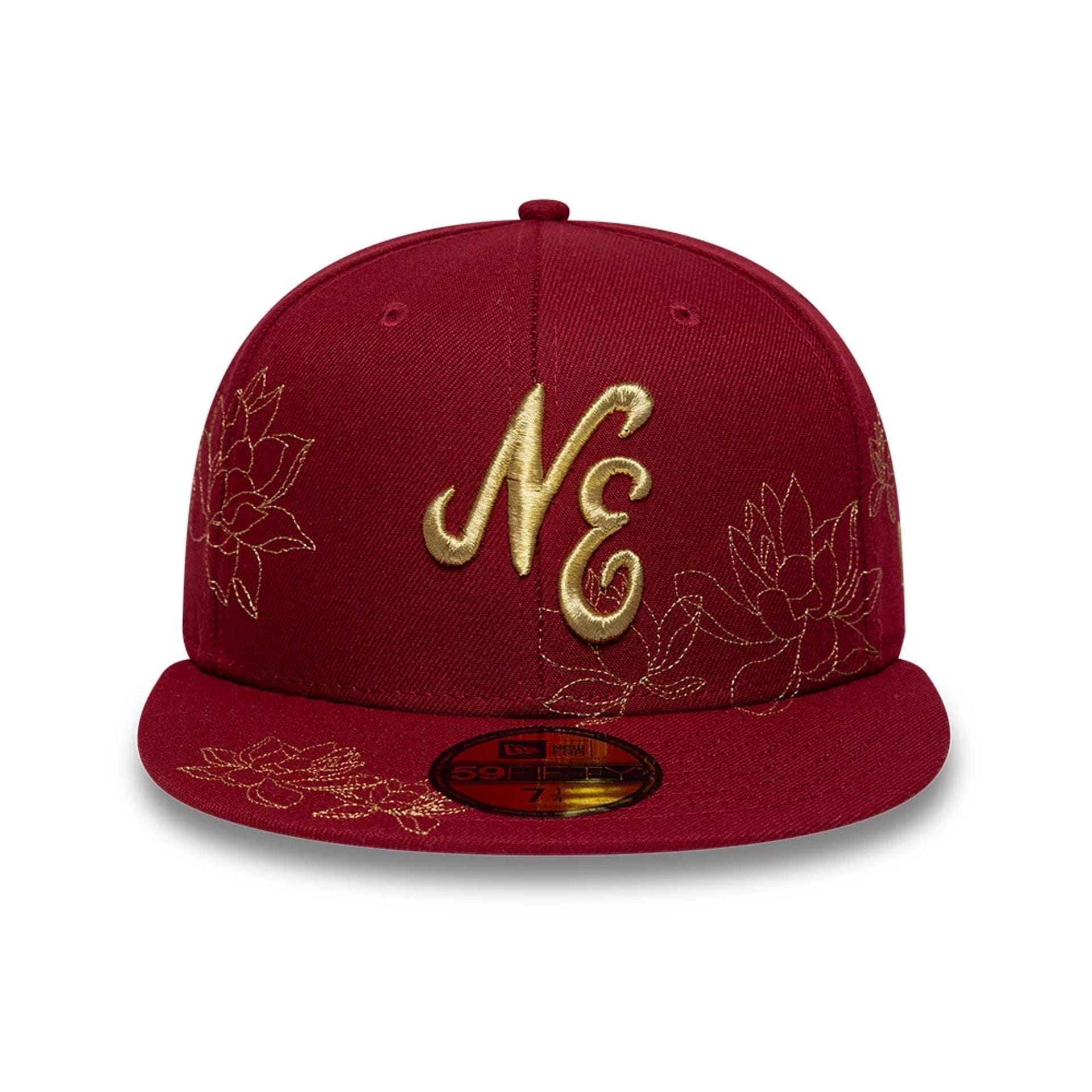 Pictured is this New Era Floral 59FIFTY Fitted cap in red. 2