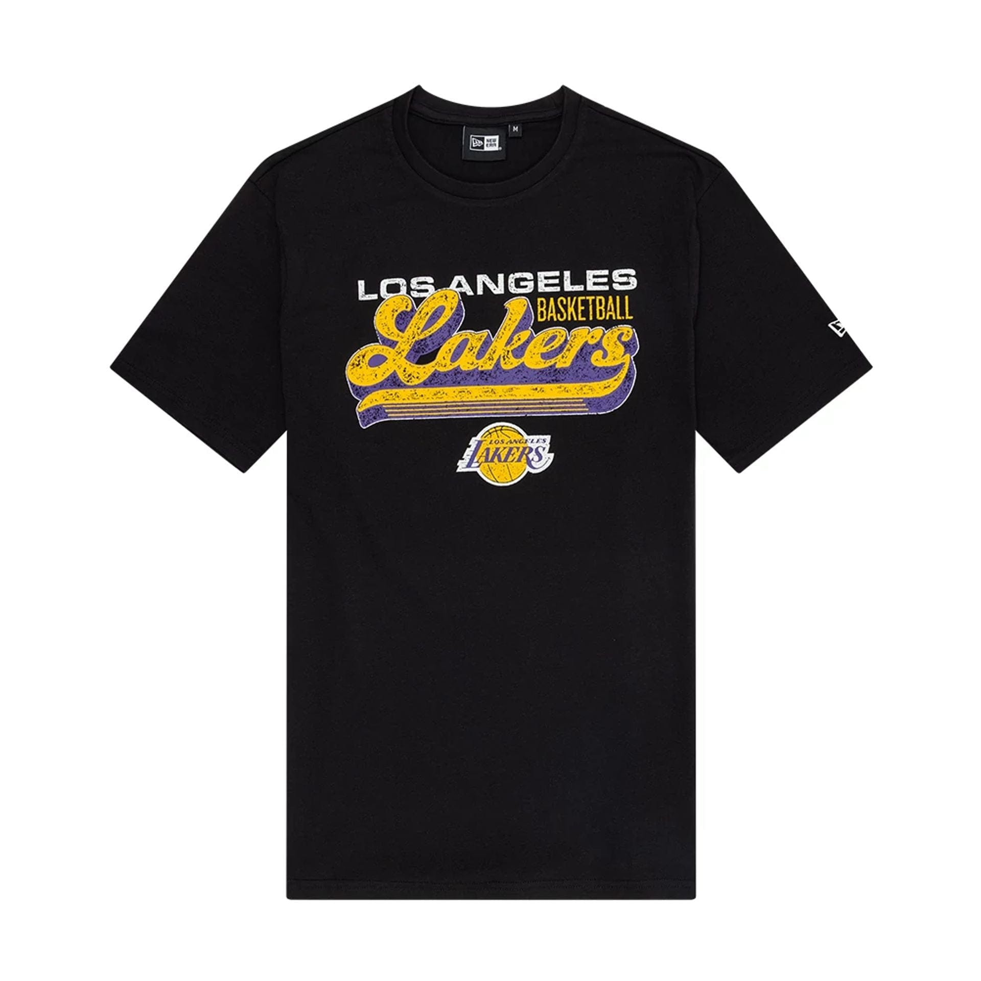 The model is wearing this NBA Wordmark LA Lakers T-Shirt in black. 1
