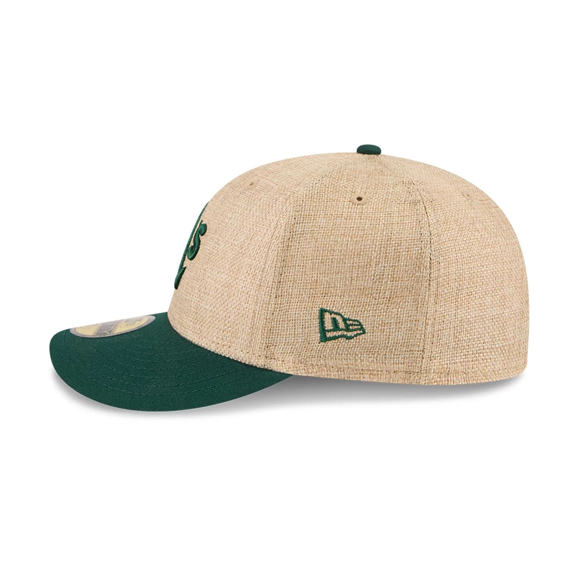 Pictured is this MLB Twine Athletics 59FIFTY Fitted cap in beige. 5