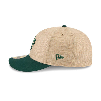 Pictured is this MLB Twine Athletics 59FIFTY Fitted cap in beige. 5