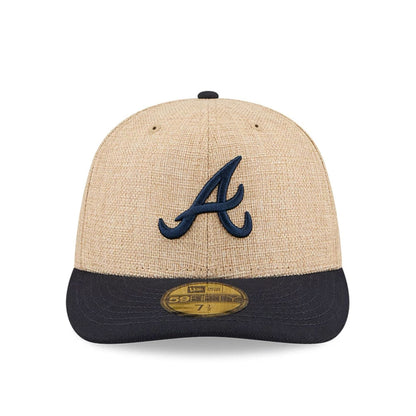 Pictured is this MLB Twine Atlanta Braves 59FIFTY Fitted cap in Beige. 3
