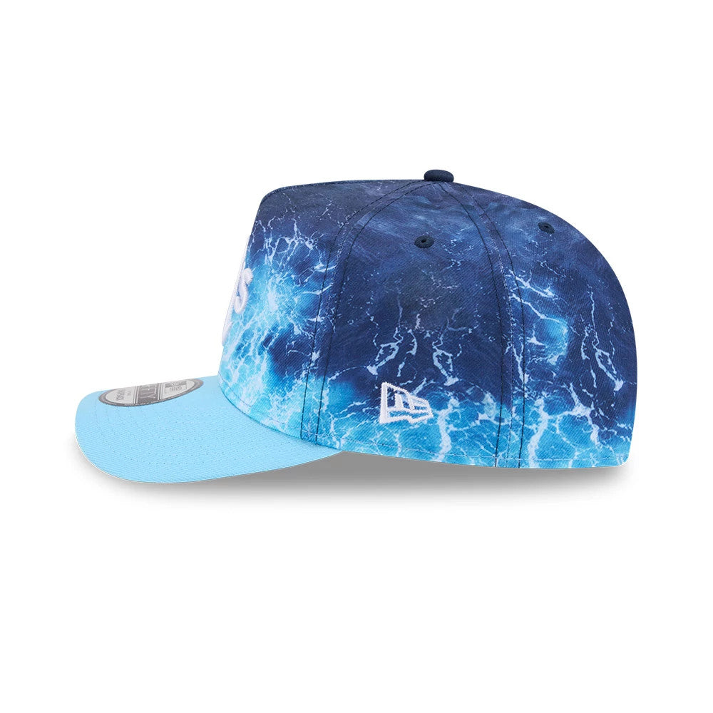 Pictured is this MLB Deep Water Athletics 9FIFTY A-Frame Snapback cap in pastel blue. 5