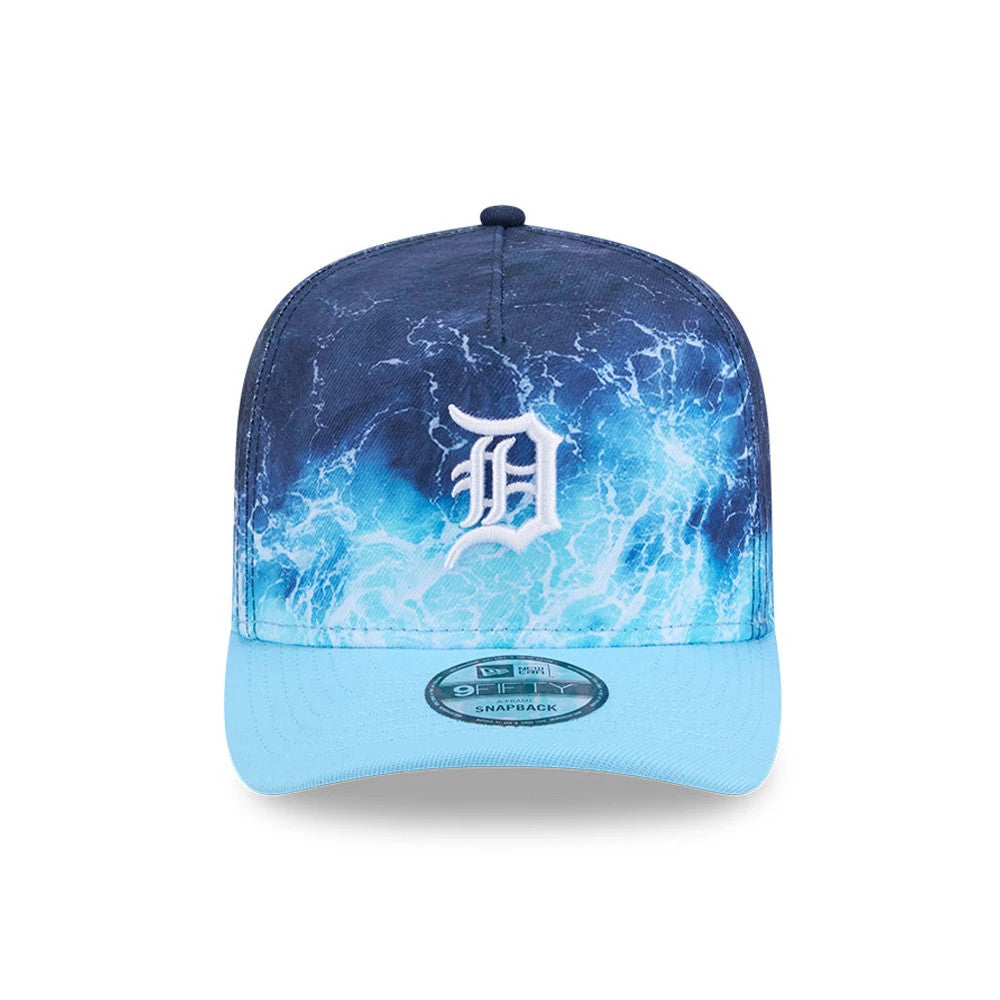 Pictured is this MLB Deep Water Detroit Tigers 9FIFTY A-Frame Snapback cap in pastel blue. 3