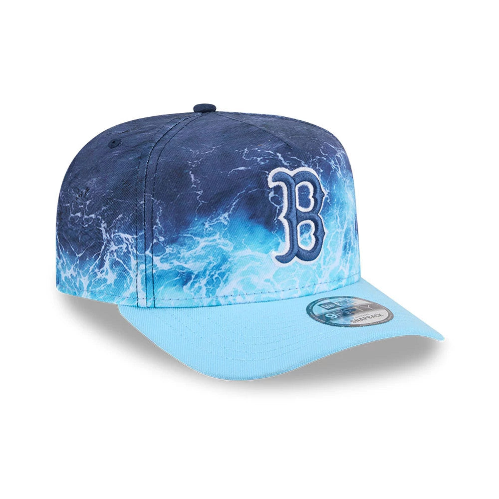 Pictured is this MLB Deep Water Boston Red Sox 9FIFTY A-Frame Snapback cap in pastel blue. 4