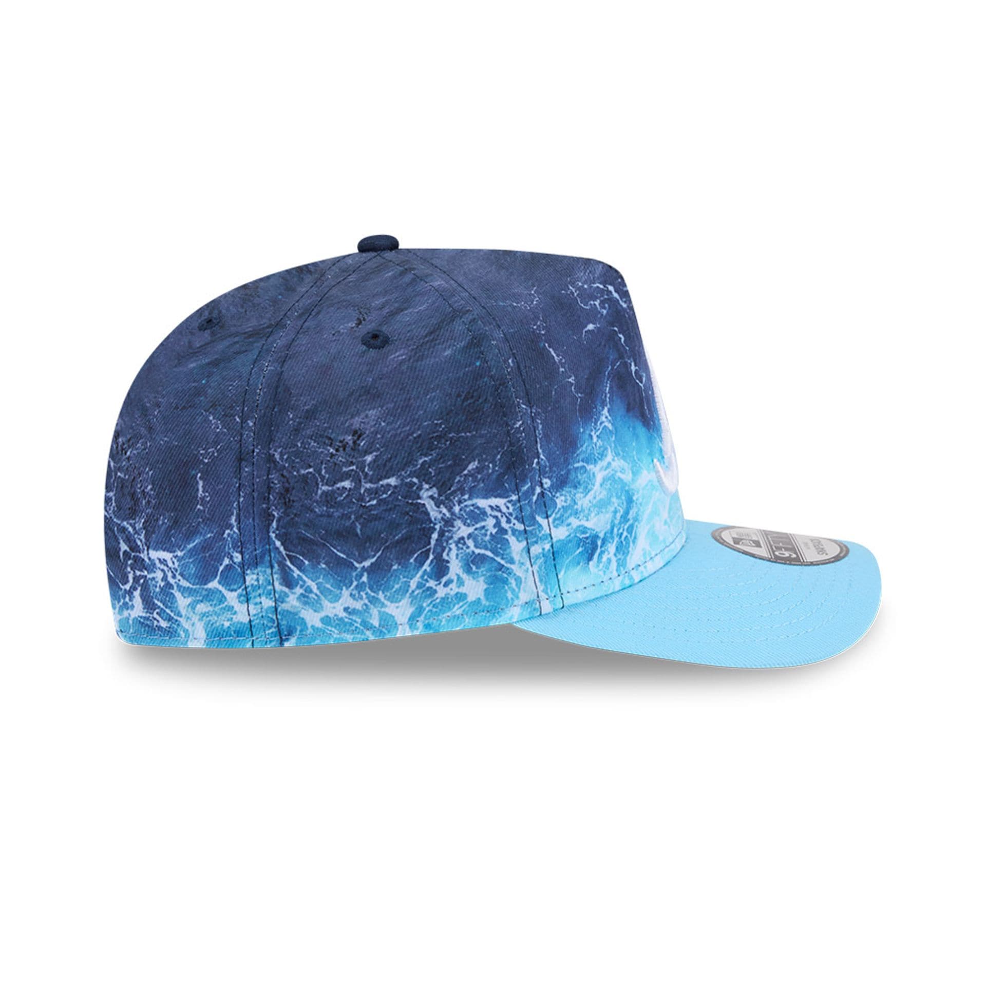 Pictured is this MLB Deep Water Atlanta Braves 9FIFTY A-Frame Snapback cap in pastel blue. 6