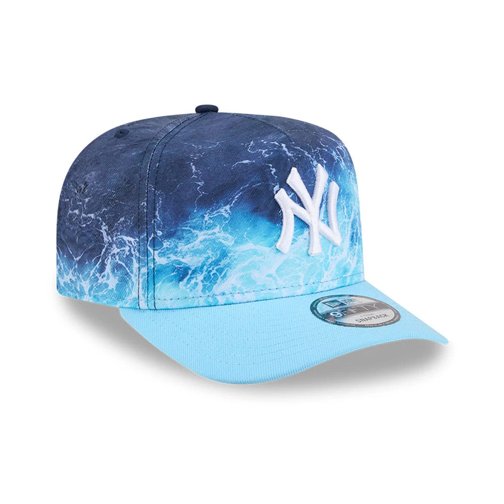 Pictured is this MLB Deep Water New York Yankees 9FIFTY A-Frame Snapback cap in pastel blue. 4