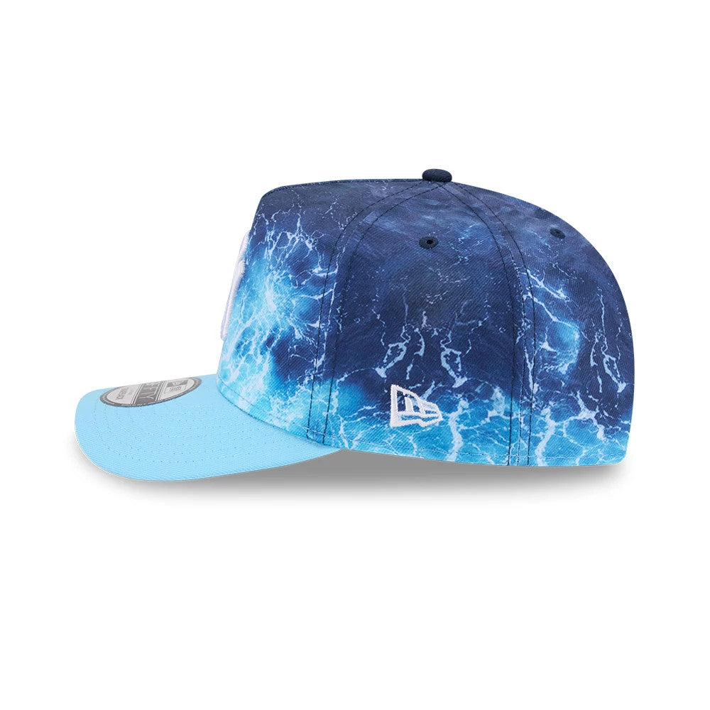 Pictured is this MLB Deep Water New York Yankees 9FIFTY A-Frame Snapback cap in pastel blue. 5