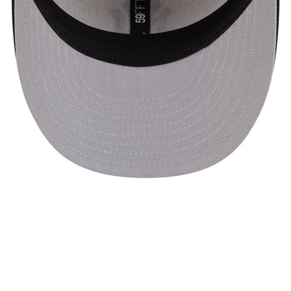 Pictured is this MLB Twine New York Yankees 59FIFTY Fitted cap in navy. 2
