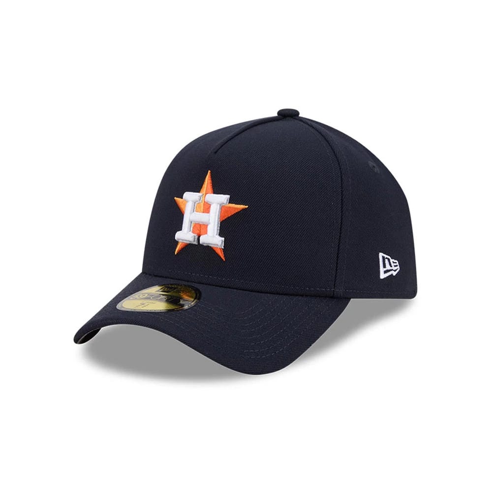 Pictured is this MLB Team Side Houston Astros 59FORTY A-Frame Fitted cap in navy. 4