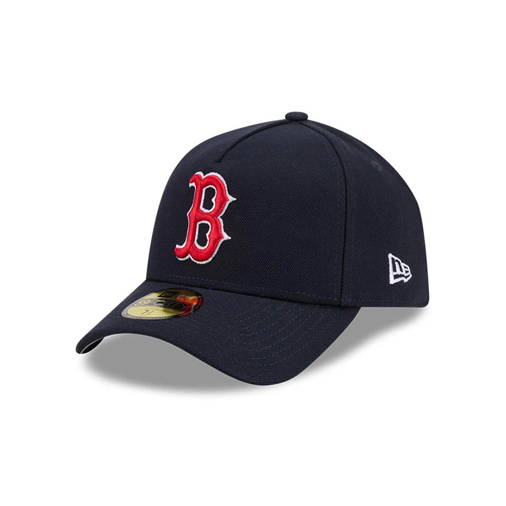 Pictured is this MLB Team Side Boston Red Sox 59FORTY A-Frame Fitted cap in navy. 4