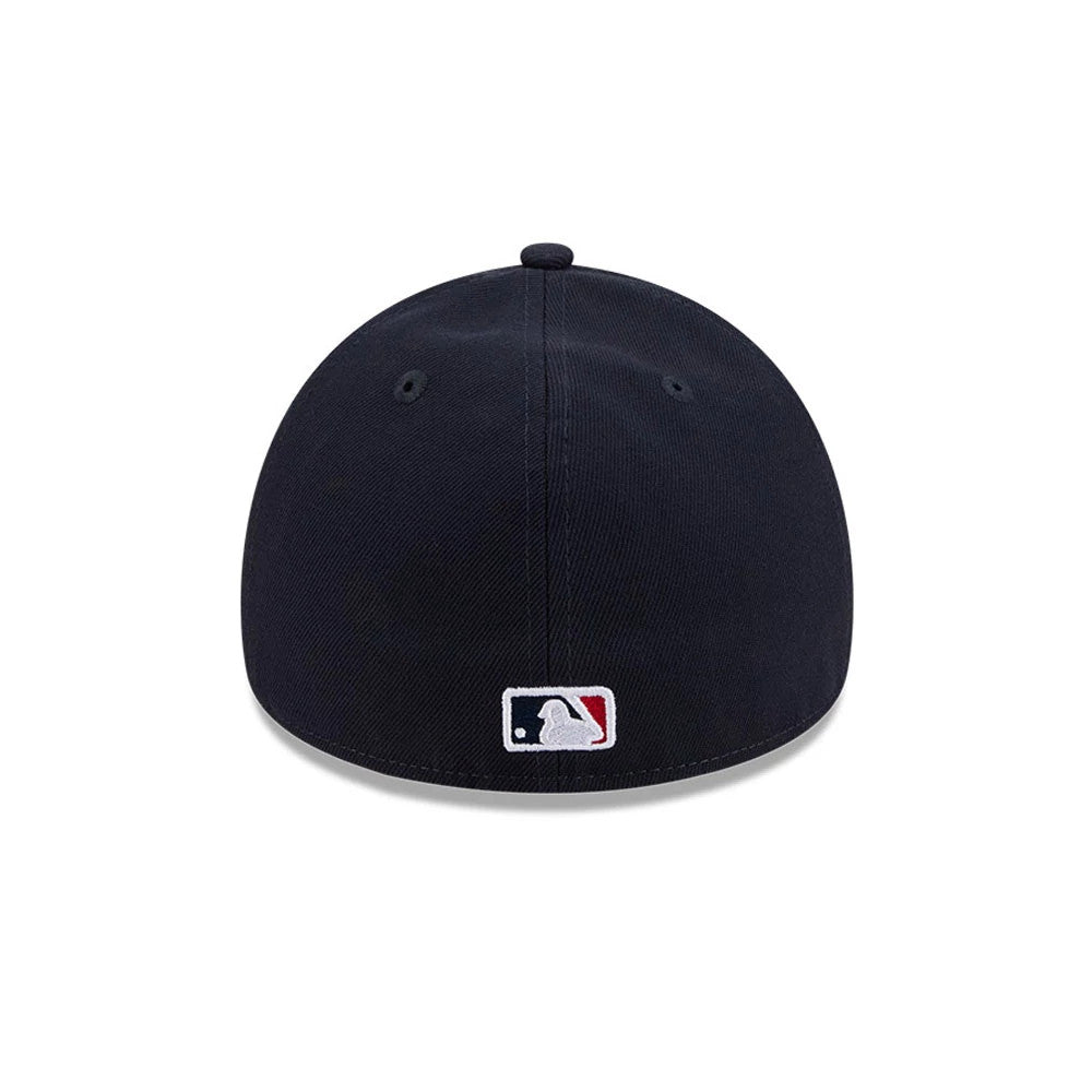 Pictured is this MLB Team Side Boston Red Sox 59FORTY A-Frame Fitted cap in navy. 7