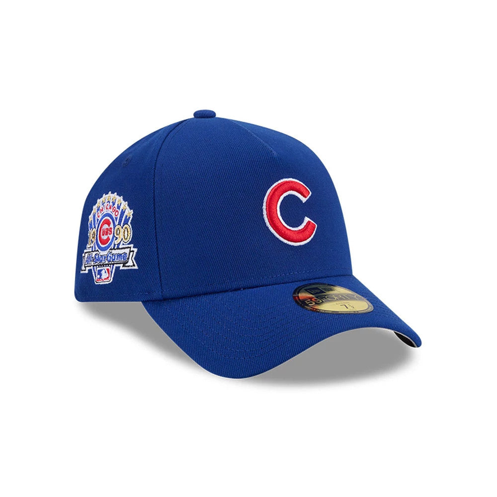 Pictured is this MLB Team Side Chicago Cubs 59FORTY A-Frame Fitted cap in blue. 1