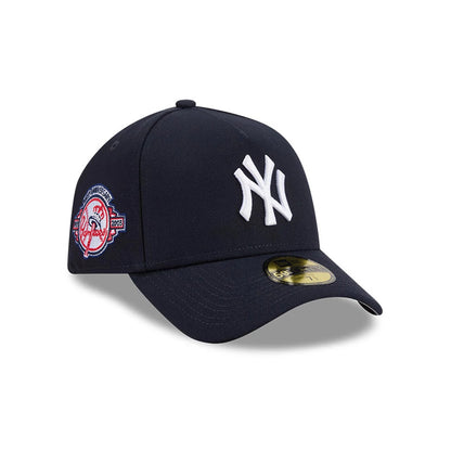 Pictured is this MLB Team Side New York Yankees 59FORTY A-Frame Fitted cap in navy. 1