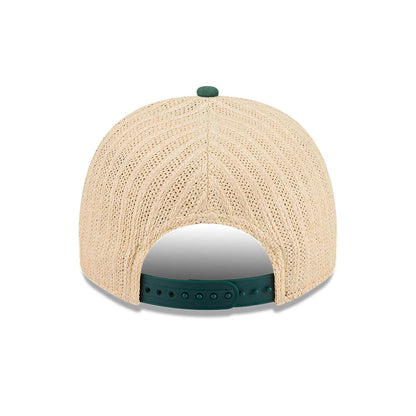 Pictured is this MLB Grained Athletics 9FIFTY A-Frame Snapback cap in dark green. 7