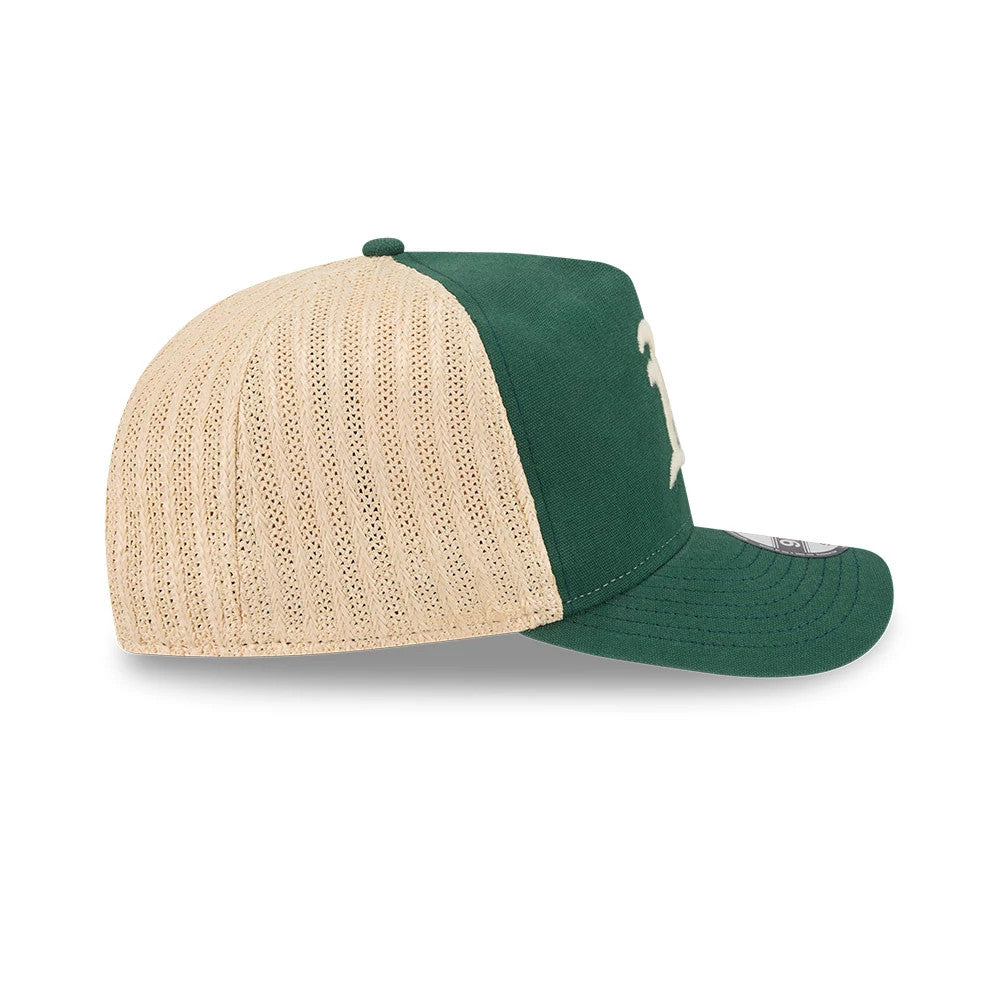 Pictured is this MLB Grained Athletics 9FIFTY A-Frame Snapback cap in dark green. 6