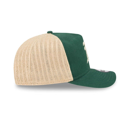 Pictured is this MLB Grained Athletics 9FIFTY A-Frame Snapback cap in dark green. 6