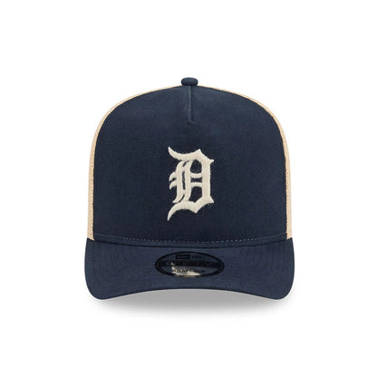 Pictured is this MLB Grained Detroit Tigers 9FIFTY A-Frame Snapback cap in navy. 3