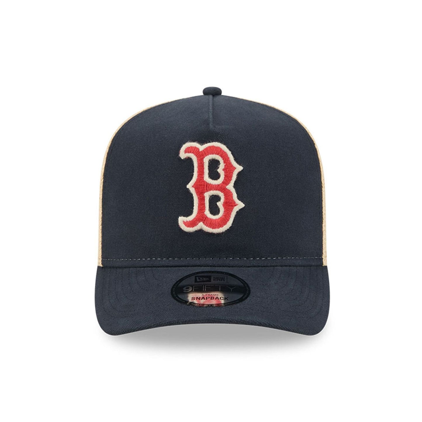 Pictured is this MLB Grained Boston Red Sox 9FIFTY A-Frame Snapback cap in navy. 3