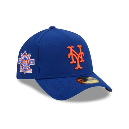 Pictured is this MLB Team Side New York Mets 59FORTY A-Frame Fitted cap in blue. 1