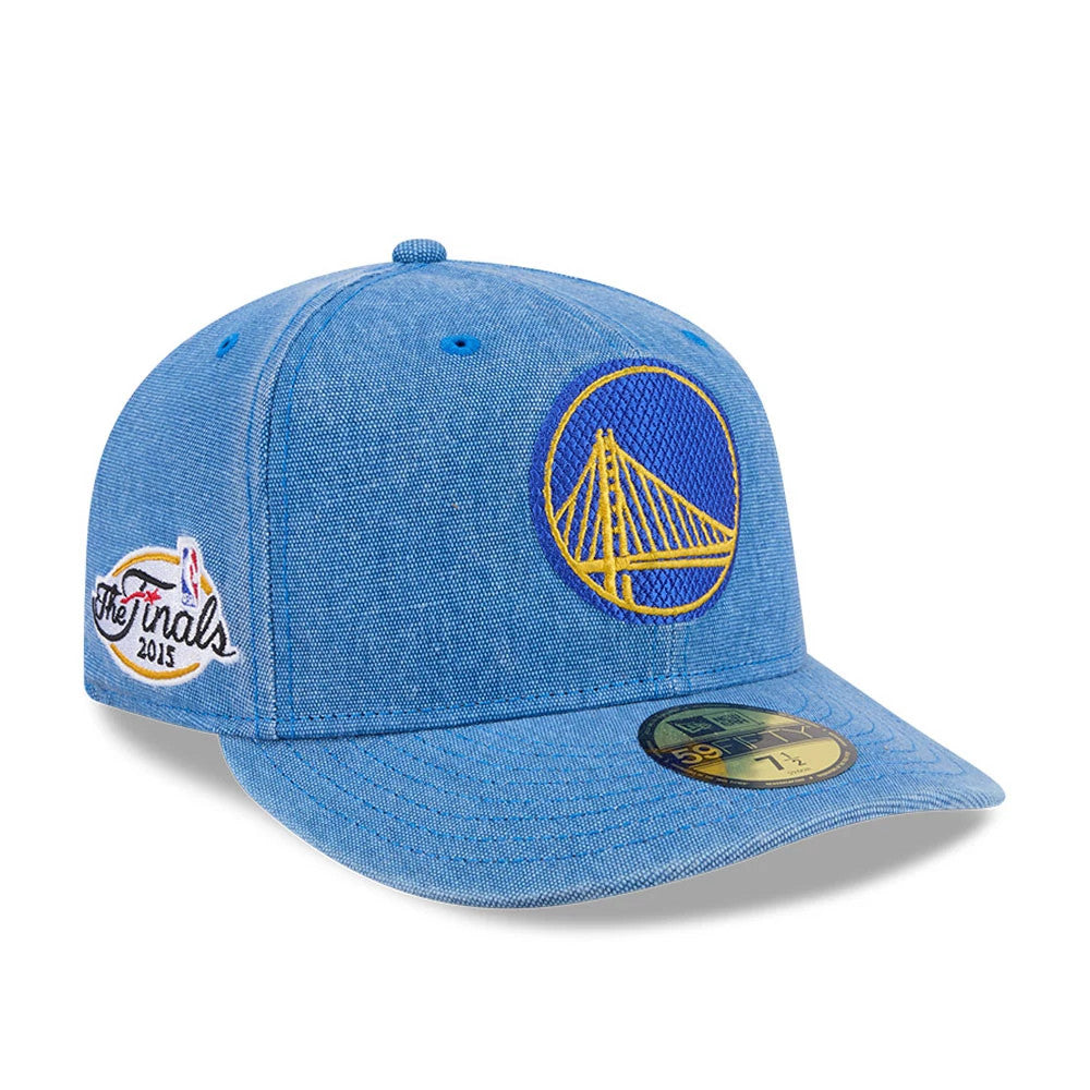 Pictured is this NBA Hardwood Classic Golden State Warriors 59FIFTY Fitted cap in blue. 1