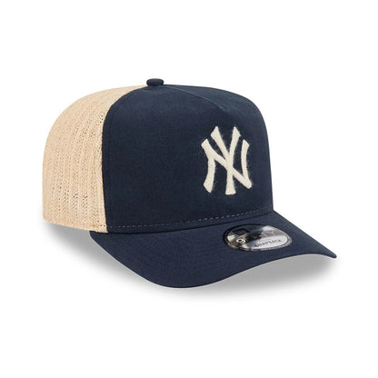 Pictured is this MLB Grained New York Yankees 9FIFTY A-Frame Snapback cap in navy. 4