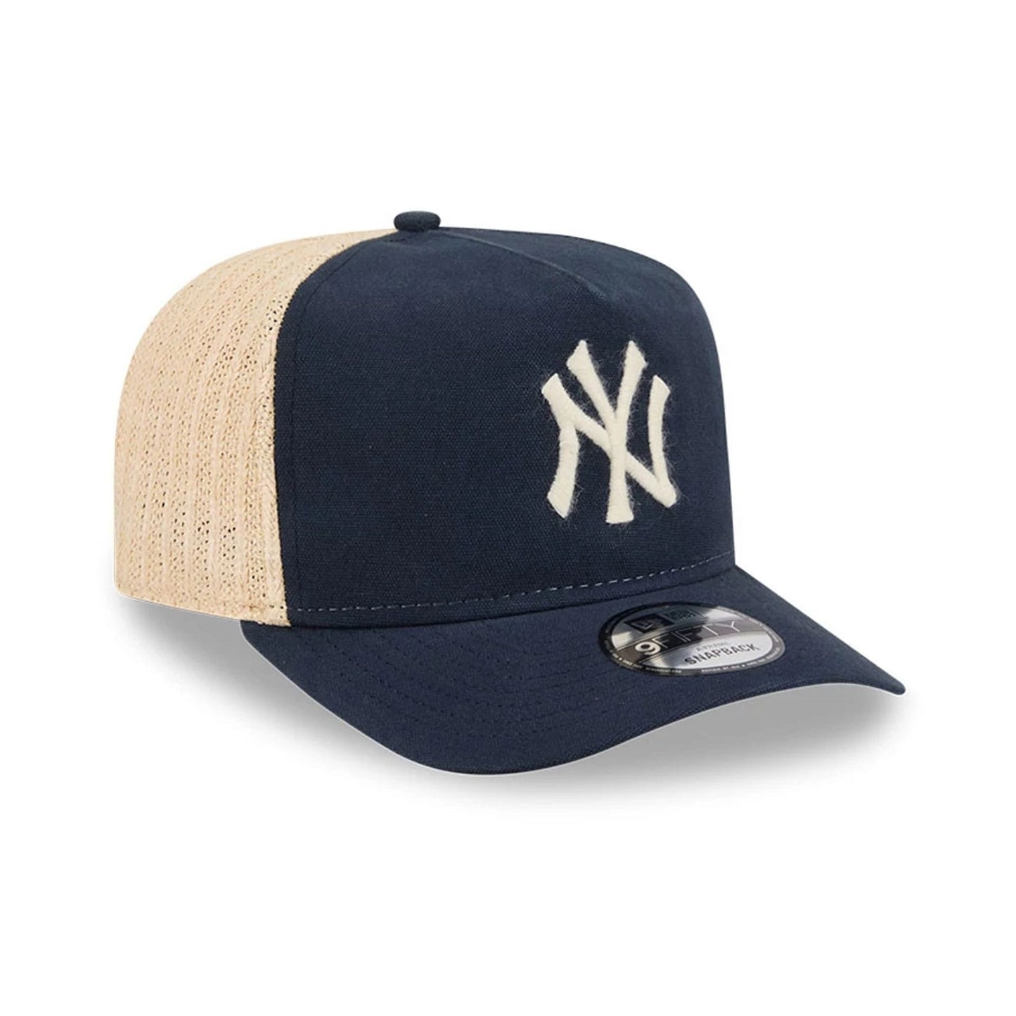 Pictured is this MLB Grained New York Yankees 9FIFTY A-Frame Snapback cap in navy. 4