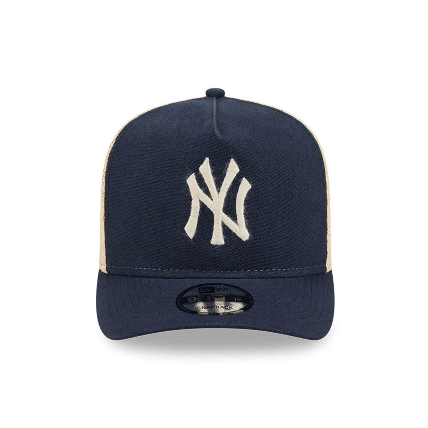 Pictured is this MLB Grained New York Yankees 9FIFTY A-Frame Snapback cap in navy. 3