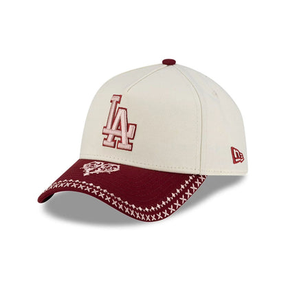 Pictured is this MLB Flourishes LA Dodgers 9FORTY A-Frame cap in white. 3