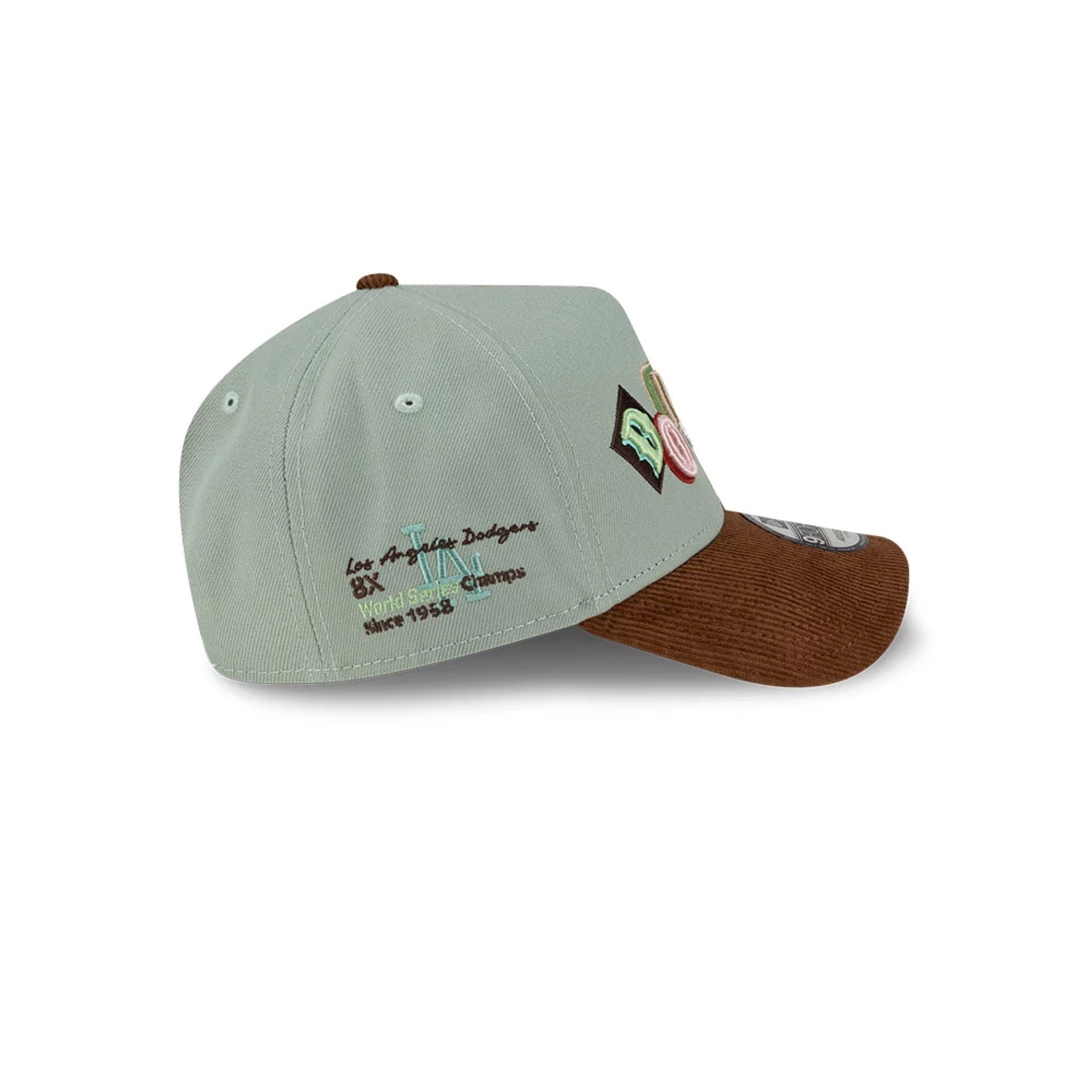 Pictured is this MLB DIY Note LA Dodgers 9FORTY A-Frame cap in dark brown. 6